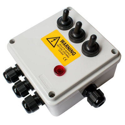 Pisces 3 Way Garden Switch Box - with Neon Indicator Light