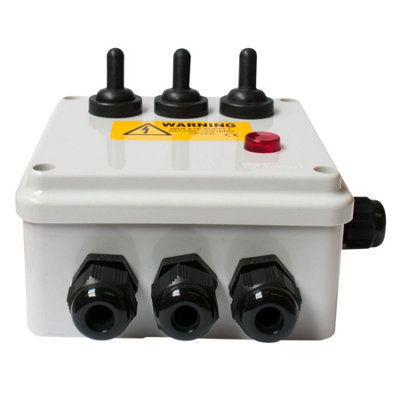 Pisces 3 Way Garden Switch Box - with Neon Indicator Light