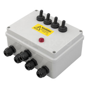 Pisces 4 Way Garden Switch Box - with Neon Indicator Light