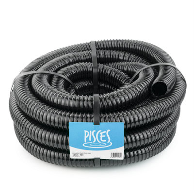 Pisces 40mm (1.5 inch) Black Pond Corrugated Flexible Hose Pipe 10m Roll DIY at B&Q