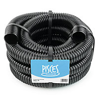 Pisces 40mm (1.5 inch) Black Pond Corrugated Flexible Hose Pipe - 5m Roll
