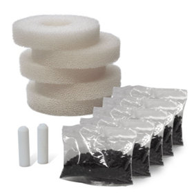 Pisces 5 Pack Compatible biOrb Refill Service Kit for Oase biOrb with Filter Media & Airstone