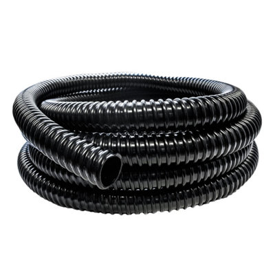 Pisces 5m Pond Hose 25mm with Clips Flexible Black PVC Corrugated Pipe ...