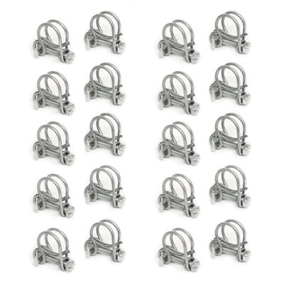Pisces Double Wire Clips for 12.5mm Pond Hose (20 pack)
