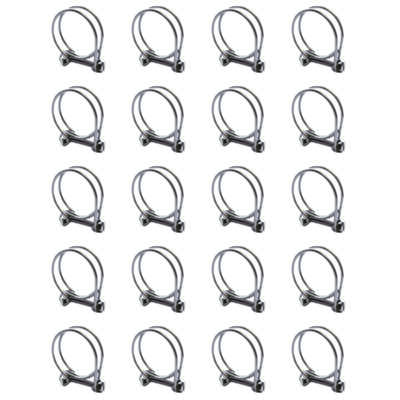 Pisces Double Wire Clips for 20mm Pond Hose (20 pack)