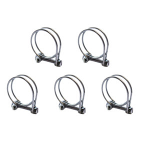 Pisces Double Wire Clips for 20mm Pond Hose (5 pack)