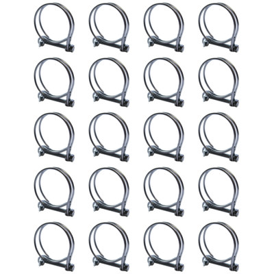 Pisces Double Wire Clips for 38/40mm Pond Hose (20 pack)