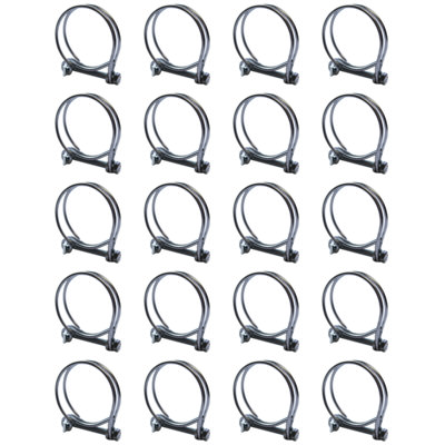 Pisces Double Wire Clips for 50mm Pond Hose (20 pack)