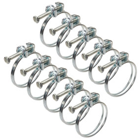 Pisces Double Wire Hose Clips to fit 25mm (1in) Pipe (10 pack)