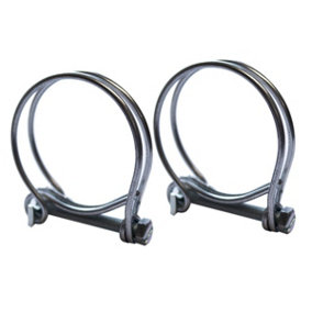 Pisces Double Wire Hose Clips to fit 38/40mm hose (1.5in) Pipe (2 pack)