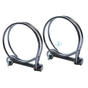 Pisces Double Wire Hose Clips to fit 50mm hose (2in) Pipe (2 pack)