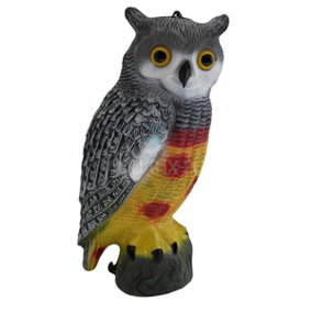Pisces Owl Decoy Realistic Looking Pest Deterrent for Ponds and Gardens