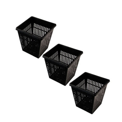 Pisces Square Pond Plant Basket - 11x11x11cm, Fine Mesh, For Water Lilies & Marginal Plants-649953
