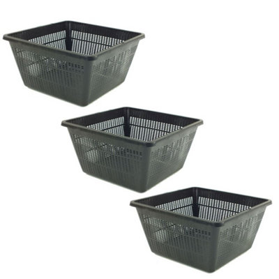 Pisces Pond Square Planting Basket 23 x 23 x 13cm -3 Pack