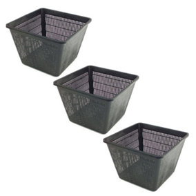 Pisces Pond Square Planting Basket 28 x 28 x 18cm -3 Pack