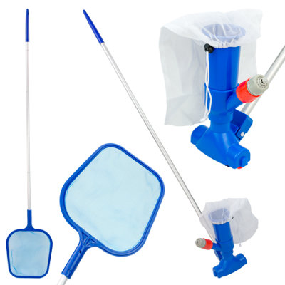 Pisces Pond Vacuum Pool Cleaner Algae Brush Sludge Remover Dirt Brush Water Vac With Net