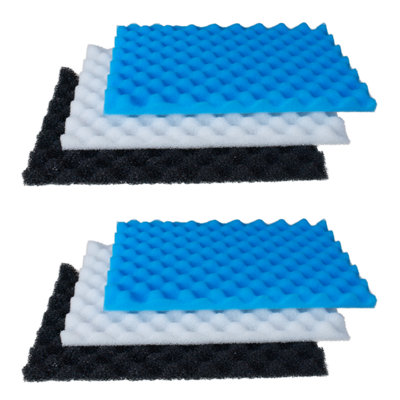 Pisces Twin Pack Universal 3-Piece Pond Filter Foams - 11'' x 17''