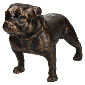 Pit Bull Terrier Dog Cast Iron Statue Figure Trophy Ornament Sculpture Staffy