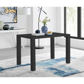 Pivero 4 Seater Black High Gloss Dining Table