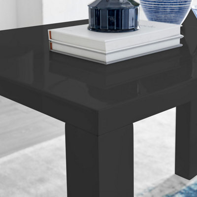 Pivero Rectangular 4 Seater Black High Gloss Dining Table for Simple Elegant Minimalist Industrial Style Dining Room DIY at B Q