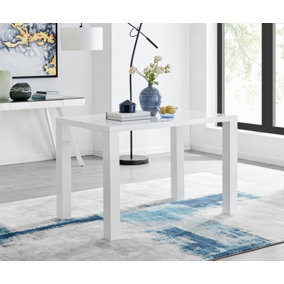 Pivero Rectangular 4 Seater White High Gloss Dining Table for Simple Elegant Minimalist Style Dining Room