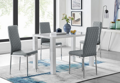 Grey gloss 2024 dining table