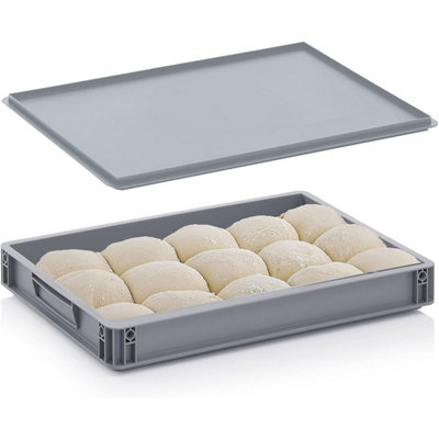Pizza Bread Dough Tray Box with Lid Food Grade 60cm X 40cm X 7.5cm 18L ...