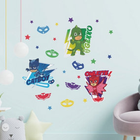 PJ Masks and Stars Wall Sticker Pack Children's Bedroom Nursery Playroom Décor Self-Adhesive Removable