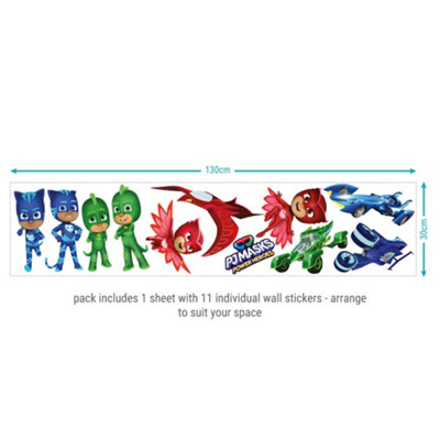 PJ Masks and Vehicles Wall Sticker Pack Children's Bedroom Nursery ...