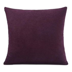 Plain 18" soft touch Velvet chenille cushion. Colour Aubergine