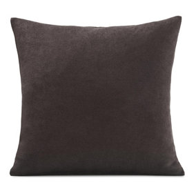 Plain 18" soft touch Velvet chenille cushion. Colour Chocolate