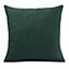 Plain 18" soft touch Velvet chenille cushion. Colour Green