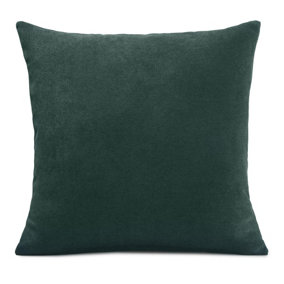Plain 18" soft touch Velvet chenille cushion. Colour Green