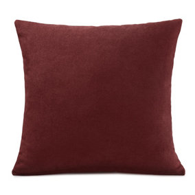 Plain 18" soft touch Velvet chenille cushion. Colour Red
