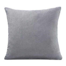 Plain 18" soft touch Velvet chenille cushion. Colour Silver
