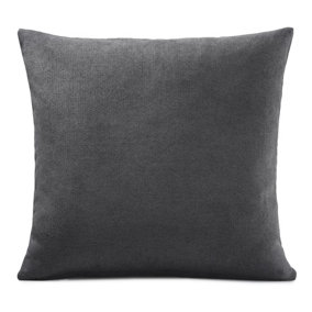 Plain 18" soft touch Velvet chenille cushion. Colour Slate