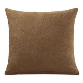 Plain 18" soft touch Velvet chenille cushion. Colour Tan