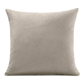 Plain 18" soft touch Velvet chenille cushion. Colour Taupe
