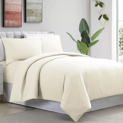 Plain 3-Piece Duvet Quilt Cover Bedding Set Reversible Duvet Set with Pillowcases