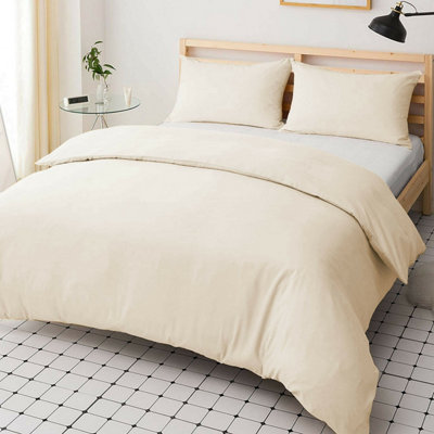 Plain 3-Piece Duvet Quilt Cover Bedding Set Reversible Duvet Set with Pillowcases