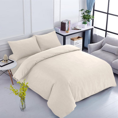 Plain 3-Piece Duvet Quilt Cover Bedding Set Reversible Duvet Set with Pillowcases