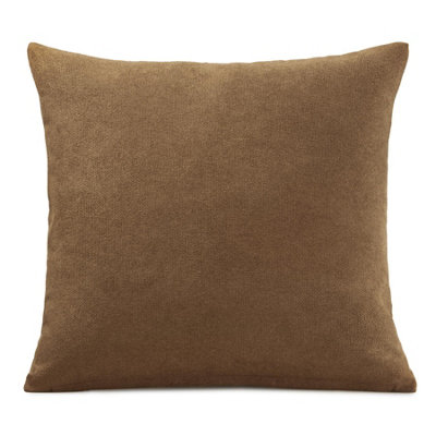 Plain 55cm x 55cm Velvet Chenille Cushion Tan