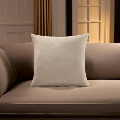 Plain 55cm x 55cm Velvet Chenille Cushion Taupe