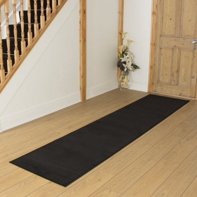 Plain Black Hall Runner Carpet Runner Rug