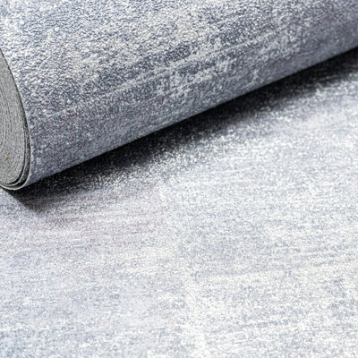 Plain Blue Textured Wallpaper Silver Metallic HeavyWeight Free Match