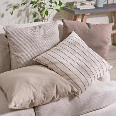 Plain Brown Cotton Indoor Outdoor Garden Furniture Chair Sofa Bench Cushion (L)50cm x (W)50cm