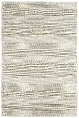Plain Cream Stripe Handmade Luxurious Modern Easy to Clean Rug For ...