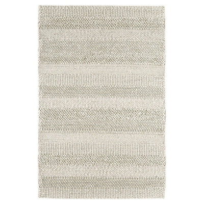 Plain Cream Stripe Handmade Luxurious Modern  Easy to Clean Rug For Bedroom LivingRoom and Dining Room -240cm X 330cm