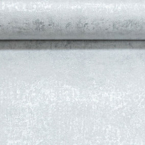 Plain Distressed Grey Metallic Silver Texture Shimmer Wallpaper Industrial Look FULL ROLL - Travis Grey Silver WD0030
