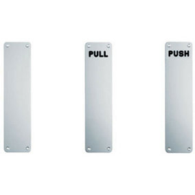 Plain Door Finger Plate 300 x 75mm Satin Anodised Aluminium Push Plate